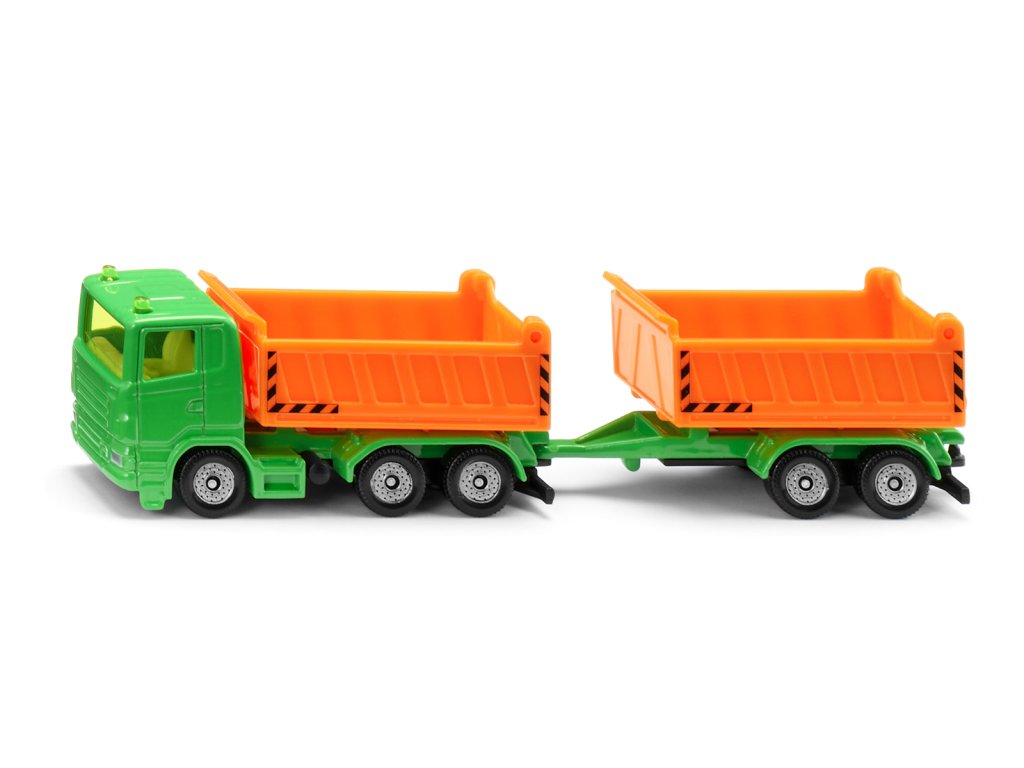 SIKU Blister - Nákladné auto so sklápacou korbou a vlekom