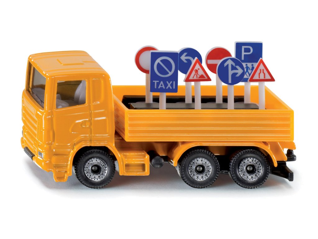 SIKU Blister - Nákladné vozidlo s dopravnými značkami