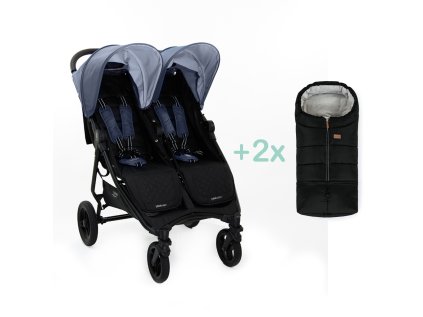 VALCO BABY Kočík dvojičkový Slim Twin Glacier + PETITE&MARS fusak Jibot ZADARMO