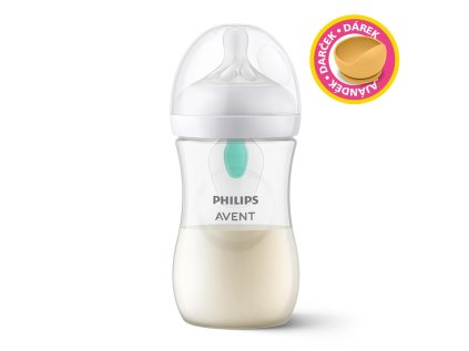Philips AVENT Fľaša Natural Response s ventilom AirFree 260 ml, 1m+darček PETITE&MARS Miska 6m+