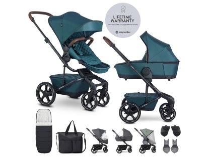 EASYWALKER Set XXL kočík kombinovaný Harvey5 Premium s príslušenstvom (Variant Jade Green, Farba Zelená)