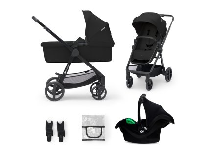 KINDERKRAFT Kočík kombinovaný 3v1 Newly + Mink PRO (Variant Classic black)