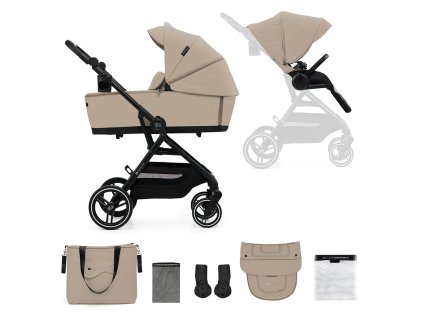 KINDERKRAFT SELECT Kočík kombinovaný Yoxi 2v1 (Variant Sand Beige, Farba Béžová)