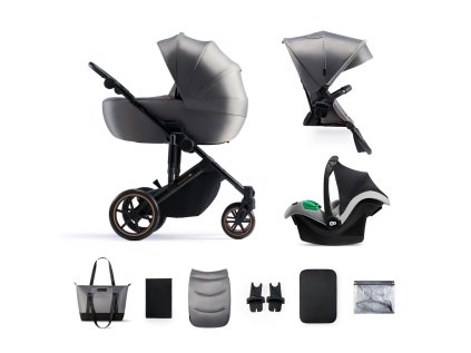 KINDERKRAFT SELECT Kočík kombinovaný 3v1 Prime 2 (Variant Shadow Grey, Farba Sivá)