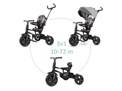 QPLAY Trojkolka Rito star, skladacia, vek 10-72 mesiacov (Variant Grey)