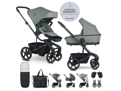 EASYWALKER Set XXL kočík kombinovaný Harvey5 s príslušenstvom (Variant Sapphire Blue/Cacttus Green, Farba Zelená)