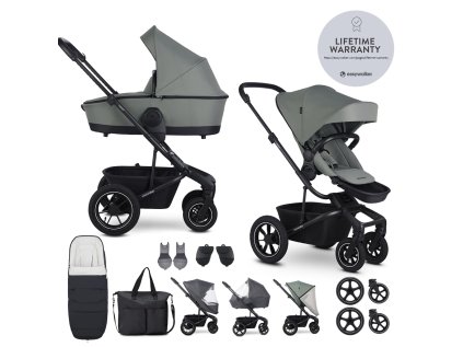 EASYWALKER Set XXL kočík kombinovaný Harvey5 Air s príslušenstvom (Variant Agave Green, Farba Zelená)