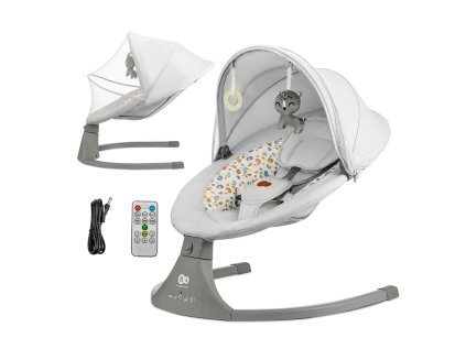 KINDERKRAFT Lehátko pohupujúce s melódiou 2v1 Lumi, do 9 kg, Premium (Variant Light grey)