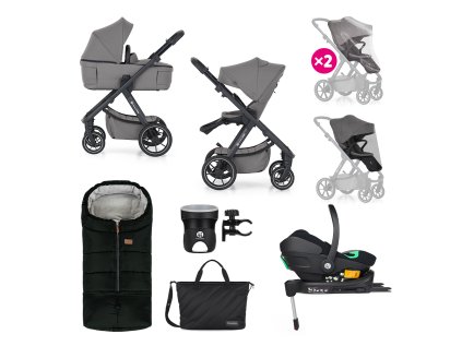 PETITE&MARS Kočík kombinovaný ICON 2v1 RWS + Core Pro i-Size Black Grey + Báza (Variant Dove Grey)