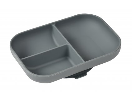 Beaba Tanier silikónový delený s prísavkou (Variant Mineral grey)