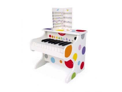 J07618 Dreveny elektronicky klavir pre deti s realnym zvukom Confetti Janod s pesnickami 4
