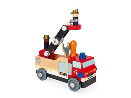 J06469 Janod Drevene auto a stavebnica Hasici BricoKids 01