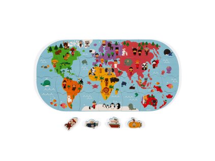 J04719 Janod hracka do vody puzzle mapa sveta 28 ks 01
