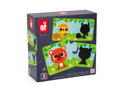 Janod Duonimo Puzzle Nájdi tiene zvieratká 24 ks