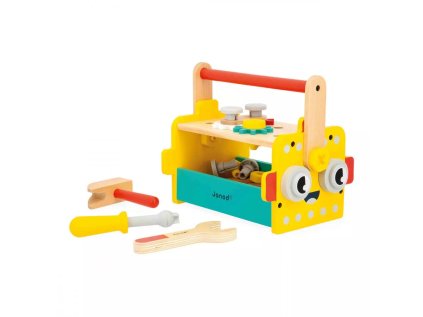 J06455 Janod BricoKids Drevene naradie v prenosnom boxe Robot 01
