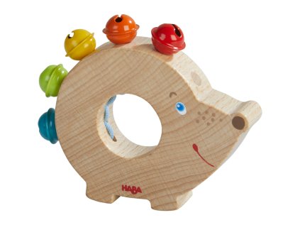 304821 Haba Drevena hrkalka a motoricka hracka pre babatka Jezko 01