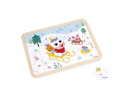 J07127 Janod Drevene puzzle s predlohou a hladanie rozdielov Sankovacka 01