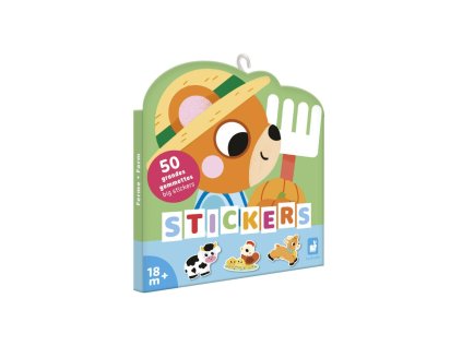 Janod Stickers Veľké samolepky Farma 50 ks od 1,5 roka