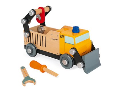 J06470 Janod Drevene auto a stavebnica Stavebne auto BricoKids 03