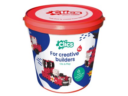 Clics Toys Ekologická stavebnica Hasiči 127 ks