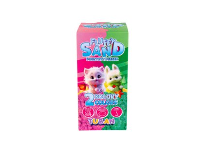 fluffy piesok 2 x 70g ruzova a zelena tuban TU3789 1