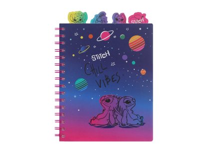 Coolpack Zápisník špirálový Chill vibes A5 so záložkami Stitch Black