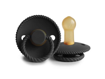 Frigg OKRÚHLY CUMLÍK ROPE JET BLACK, 6-18M, KAUČUK (Variant JET BLACK)