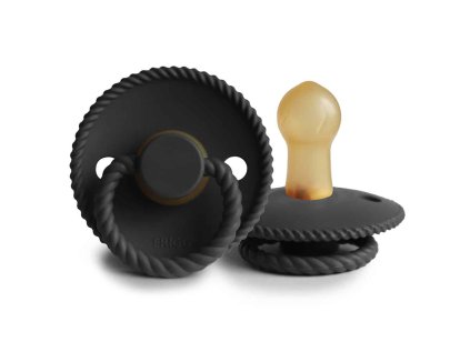 Frigg OKRÚHLY CUMLÍK ROPE JET BLACK, 0-6M, KAUČUK (Variant JET BLACK)