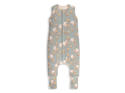 Sleepee Celoročný spací vak s nohavicami Vintage Animals Sky Blue/Cream (Veľkosť M)