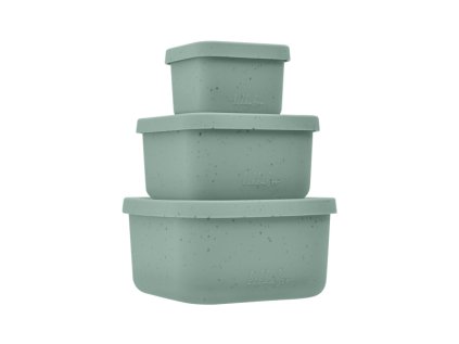 KikkaBoo Sada boxov na desiatu 3 ks Platinum Silicone (Variant Sage)