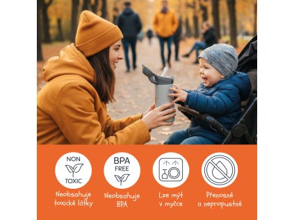 ZOPA Termoska na pitie so slamkou 400 ml (Variant Mountains)