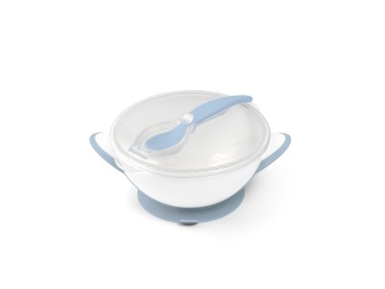 BABYONO Miska uzatvárateľná s prísavkou a lyžičkou 300 ml 6m+ (Variant bledomodrá)
