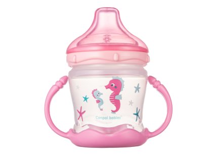 canpol babies nevylevaci hrnicek se silikonovym pitkem lovesea 180ml ruzovy