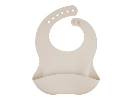 canpol babies silikonovy podbradnik s vreckom kremovy