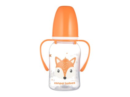 canpol babies flasa uzkohrdla s uchytmi cute animals 120ml liska
