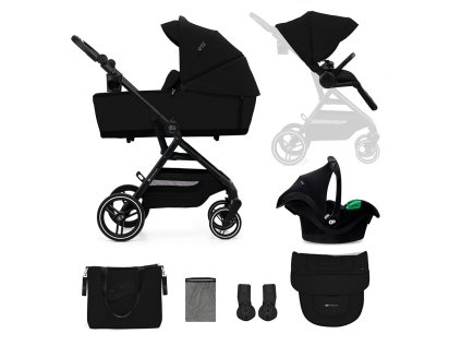 KINDERKRAFT SELECT Kočík kombinovaný Yoxi 3v1 (Variant Pure BLack)