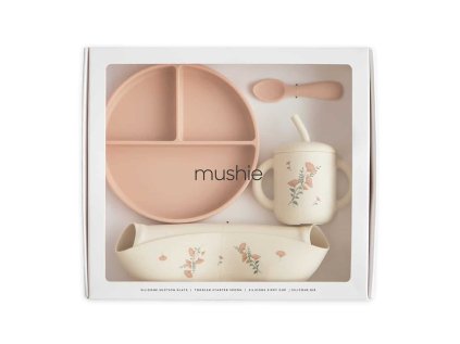 Silicone Feeding Set 2 Blush Pink Flowers p