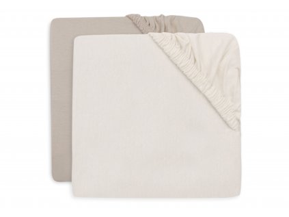 Jollein Napínacia plachta 140/150 x 70/75 cm 2 ks (Variant Oatmeal/Sand)