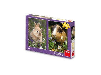 Dino ZAJAČIK A MORČE 2x48 Puzzle FSC MIX