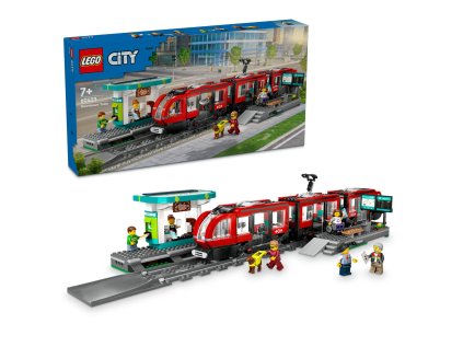Lego Električka a zastávka v centre mesta