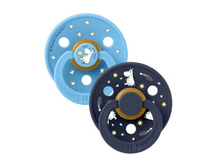 BIBS x Moomin Colour cumlíky z prírodného kaučuku 2ks - veľkosť 1 (Variant Good Night Breeze Mix)