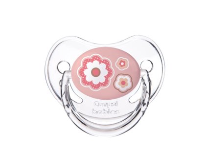canpol babies silikonovy cumlik s ortodontickou spickou 18m newborn baby ruzovy