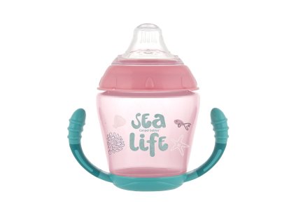 canpol babies nevylevaci hrnicek se silikonovym ventilem 230 ml sea life ruzovy 56501 pin