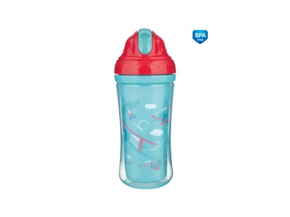 canpol babies sportovni lahev se silikonovou slamkou letadla 260ml