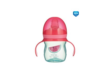 canpol babies treninkovy hrnicek se silikonovym pitkem a uchyty so cool meloun 150 ml