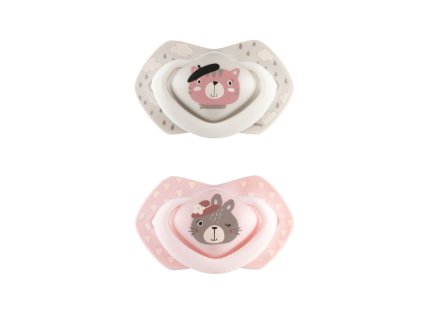 canpol babies set symetrickych silikonovych dudliku 18m bonjour paris ruzovy