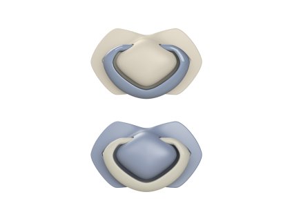 canpol babies set symetrickych silikonovych dudliku light touch 18m pure color modry