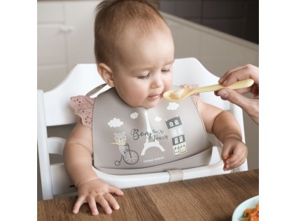 canpol babies podbradnik silikonovy s vcreckom bonjour paris bezovy