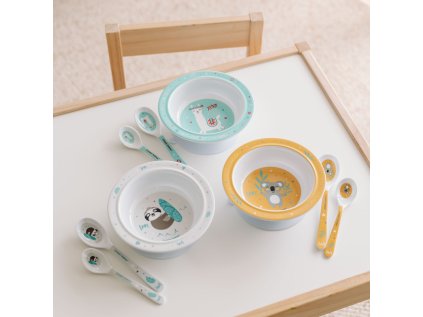 canpol babies melaminova miska s prisavkou exotic animals 270ml seda