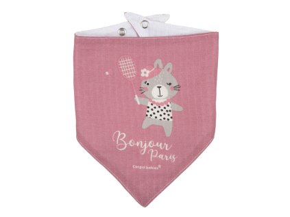 canpol babies muselinovy slintacek bonjour paris 2 ks ruzovy